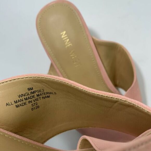 Nine West Pink Glimpse Criss Cross Strap Sandals Slip-on 9 - Picture 6 of 12